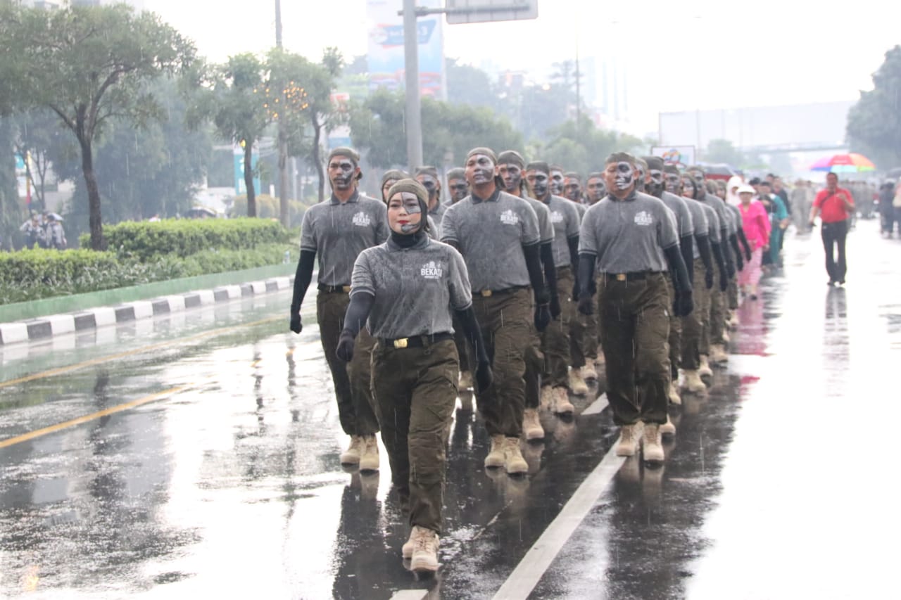 Peserta Defile RSUD CAM Kota Bekasi Pada HUT Kota Bekasi Ke-22