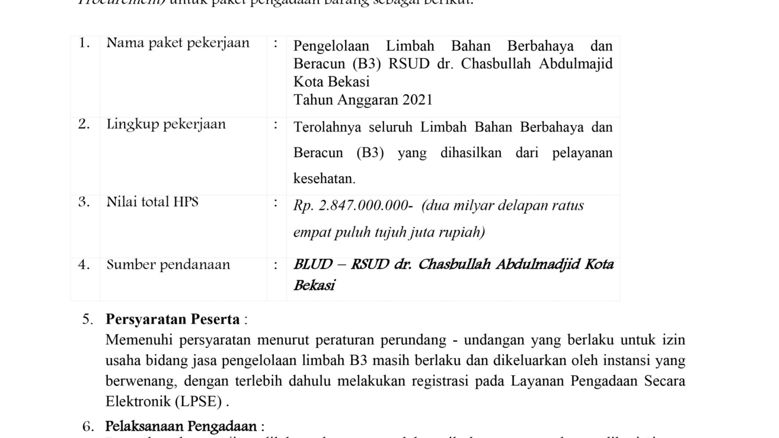 Microsoft Word - PENGUMUMAN  TENDER LIMBAH B3.docx